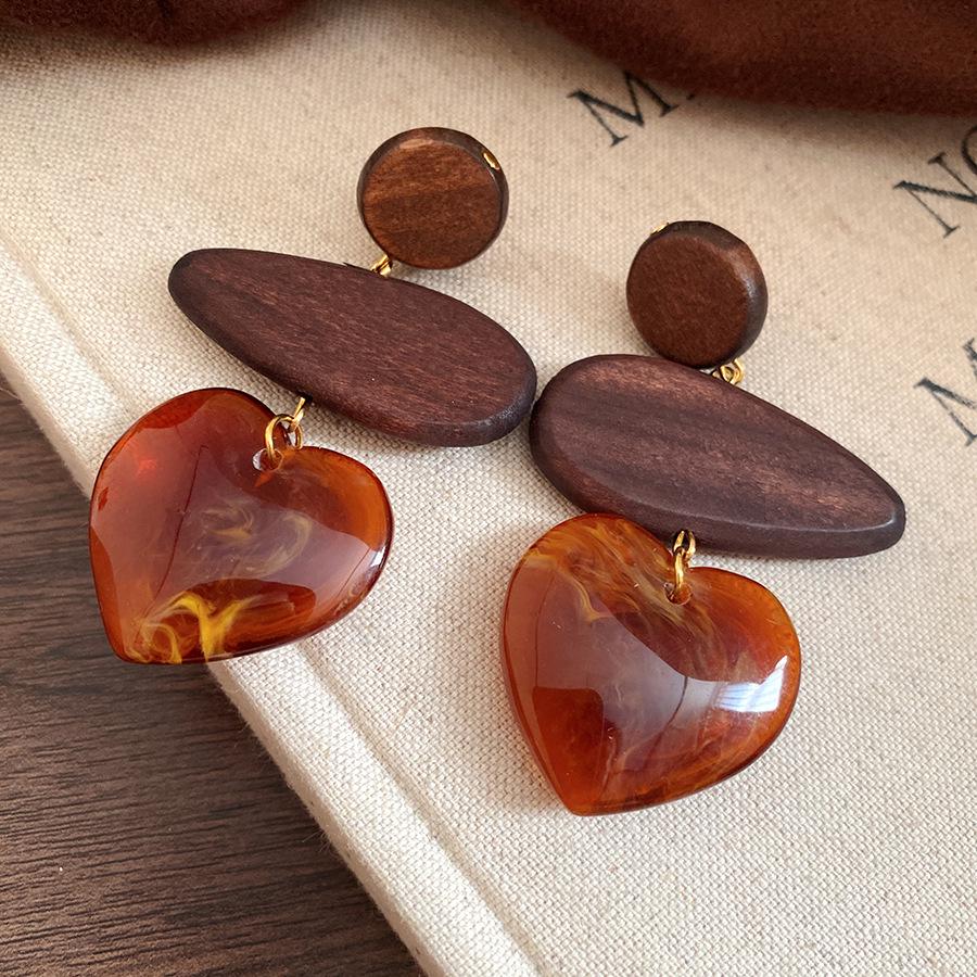 Silver Needle Geometric Irregular Resin Y2K Earrings - Retro Stud Ear Accessories for Women