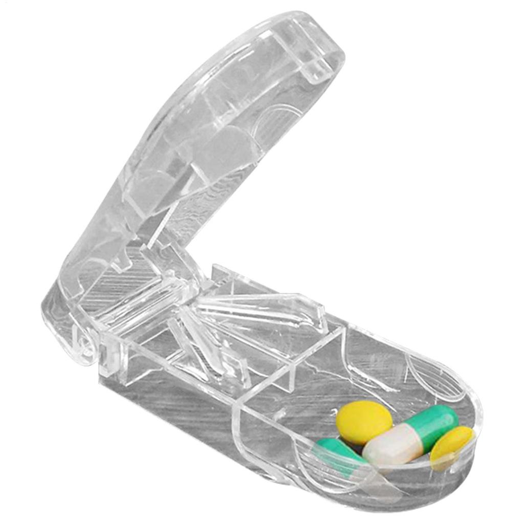 Portable Detachable Professional Pill Splitter Storage Box Reusable Medicine Containers Medicine Storage with Accurate Pill Alig