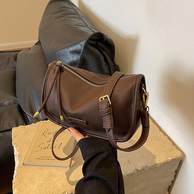 New Trendy Large Capacity Shoulder Bag Vintage PU Leather Women's Pillow Bags Fashion All Match Lady Commute Handbags