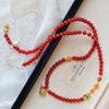 Vintage High-Quality 7A Pigeon Blood Red Chalcedony White Crystal Long Design Sweater Chain Necklace Collarbone Chain Female