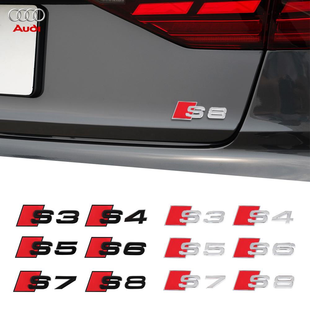Car Body Rear Trunk ABS S3 S4 S5 S6 S7 S8 Badge Sticker Decor Auto Emblem Modification Accessories For Audi A3 A4 B8 8P A6 C7 8V