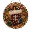 5D Christmas Diamond Painting Set Acrylic Round Board Xmas Acrylic Pendant Pearl Painting Kit  Gift