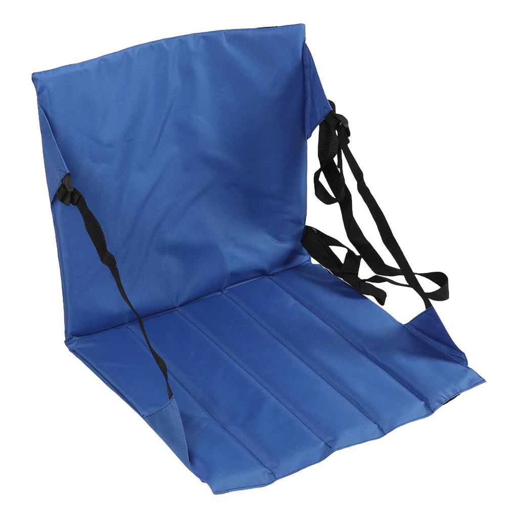 Stadium Seat with Storage Bag Oxford Cloth Blue Comfortable Folding Bleacher Seat for Garden Camping Sporting Events