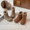 Kids Winter Warm Mid-Calf Boots With Faux Fur Lining Side Zipper TPR Sole Girls Toddlers Children
