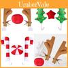 Festive Christmas Car Decoration Candy Cane And Reindeer Antlers Charming Holiday Decor