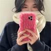 Ins Korean Cute Fuzzy Plush Pink Phone Case For Iphone 14 13 12 11 Pro Xs Max X Xr 7 8 Plus Winter Shockproof Soft Cover Funda