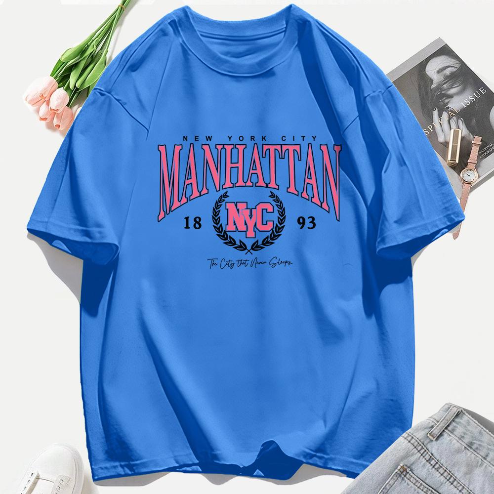 Summer Manhattan 1893 Creative 3D Print Women T Shirts Unisex Casual Y2K Tops Cotton Trendy T-Shirt Hip Hop Comfortable Woman Clothes