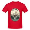Vintage Catania Sicily Elephant Fountain Mount Etna Slightly Wide Tshirt Fitness Leisure Antipilling Short Sleeve