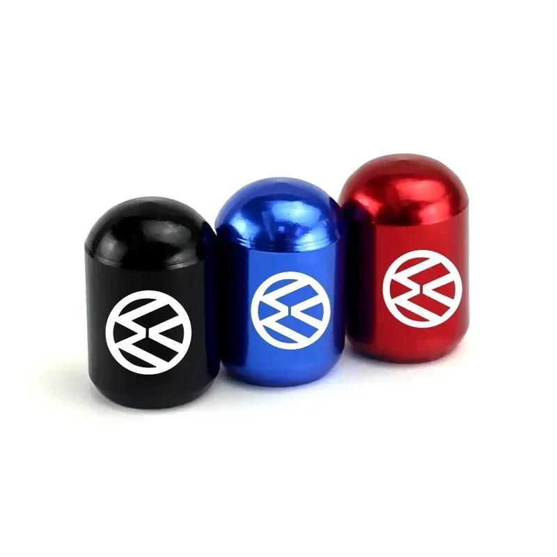 For VOLKSWAGEN VW 4PCS Car Tire Valve Caps for Volkswagen Rline Golf GTI Bora Passat Jetta Beetle Scirocco Lavida POLO CC Auto W