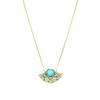 Necklace - LUXENTER - Kioly - Green Paraíba Hydrothermal Quartz - 925 Sterling Silver - 18 Carat Yellow Gold