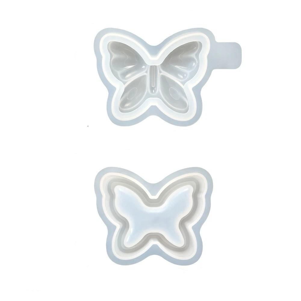 Bowknot Shape Silicone Candle Cup Mold Soft Soap Mould Butterfly Storage Box Mold  Plaster Craft