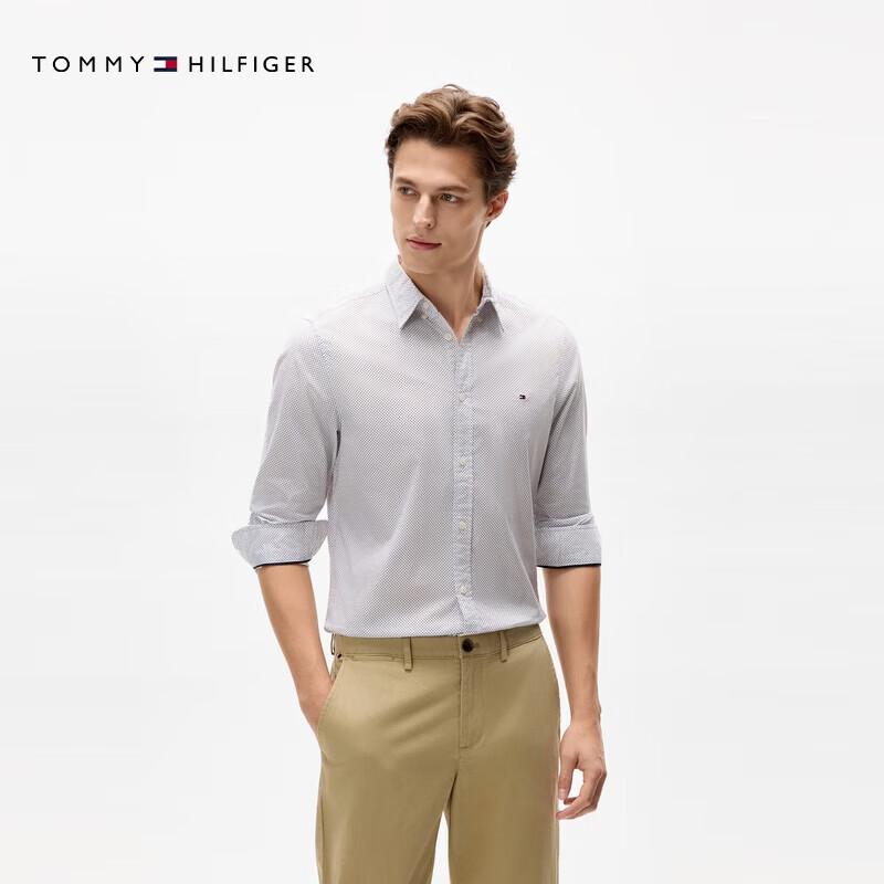 Tommy Hilfiger Men s Slim Fit Cotton Poplin Long Sleeve Shirt L
