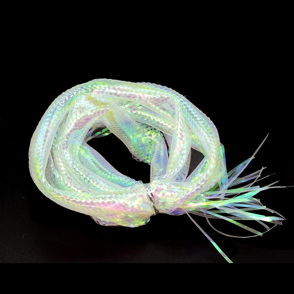 Tubo Mylar Intrecciato Bianco Perla Materiali per Legatura Mosche 2mm-10mm Rete Realistica per Corpo a Squame di Pesce per Streamer Bass Luccio Salmone