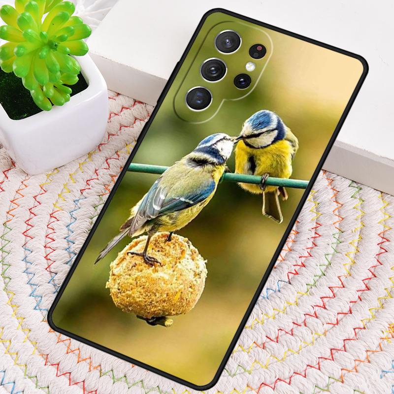 Garden Birds Blue Tit Silicone Phone Case For Samsung Galaxy Note 10 Pro S26 S25 S24 S23 S22 S21 Plus S25Ultra Capa Cover