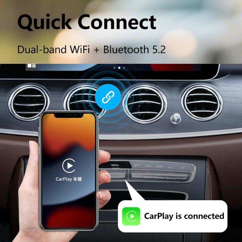 New Adapter 2in1 Mini CarPlay Box Wired To Wireless CarPlay&Android Auto Bluetooth WiFi Connect Plug&Play for Original Cars