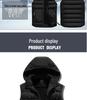 Men's Autumn/Winter Fashion Vest with Detachable Hood - Casual Cotton