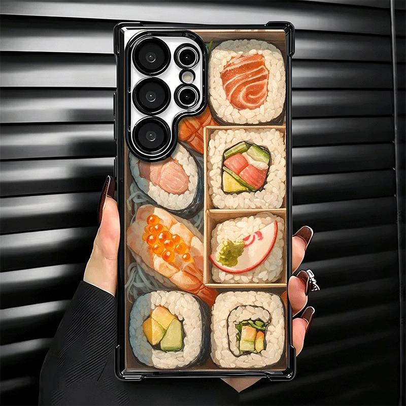 Delicious Sushi Bento Plating Phone Case For Samsung Galaxy S24 S25 FE S26 Edge S23 Ultra S22 S21 Plus S20 Anti-Fall Airabag Cov