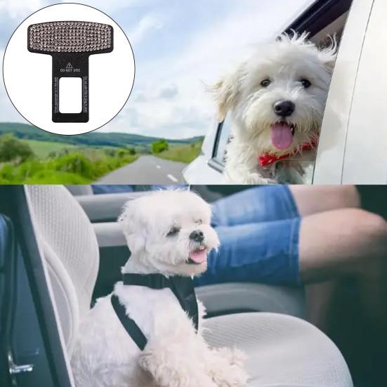 2Pcs Seat Belt Buckle Replacement Parts Wear-Resistant Durable Easy To Use Rhinestone Design Automotive Buckles