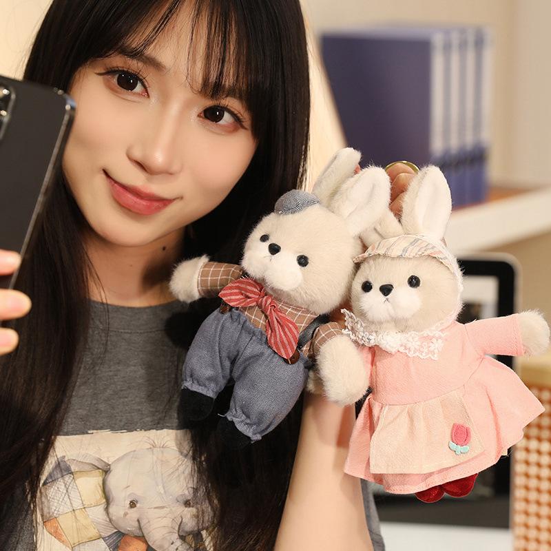 Cute Cute Long-Eared Rabbit Pendant Plush Toy Doll Bunny Doll Girl Bag Keychain Pendant