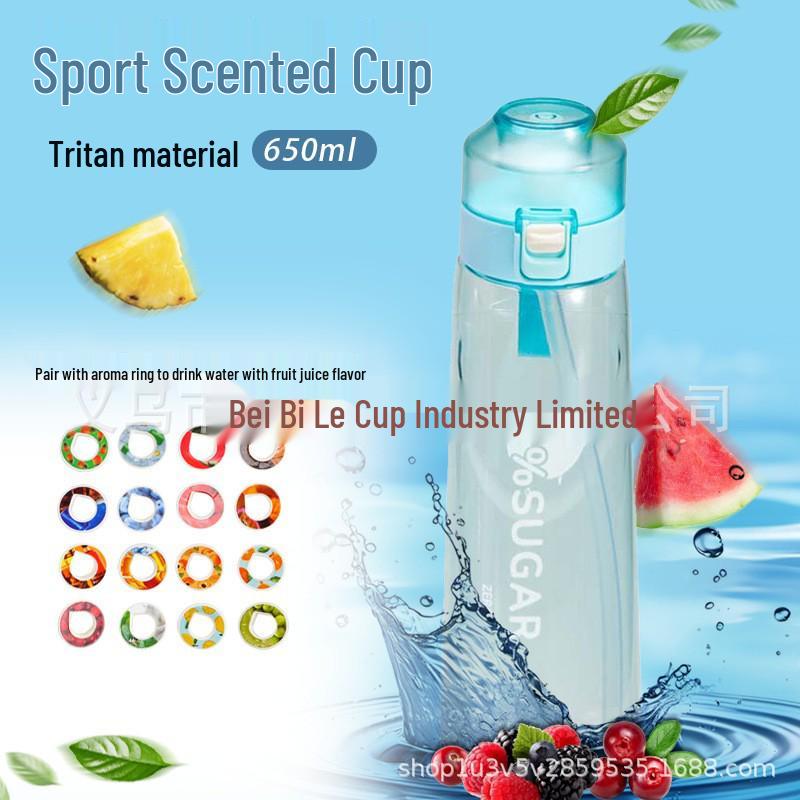 High-Capacity Flavored Tritan Water Bottle Set with Aroma Ring - Heat Resistant and In Stock