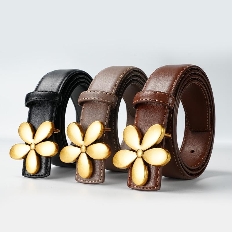 New Belt Women's Dress for Women with Smooth Buckle Belt Skirt Strap Decoration Versatile Women's Thin Belt