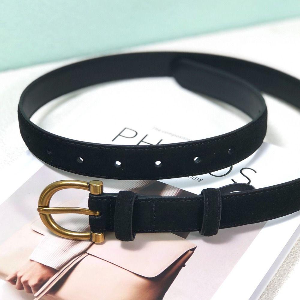 Pin Buckle Suede Leather Belt Versatile Wide Waistband Women Waist Belt  Coat Skirt Decoration
