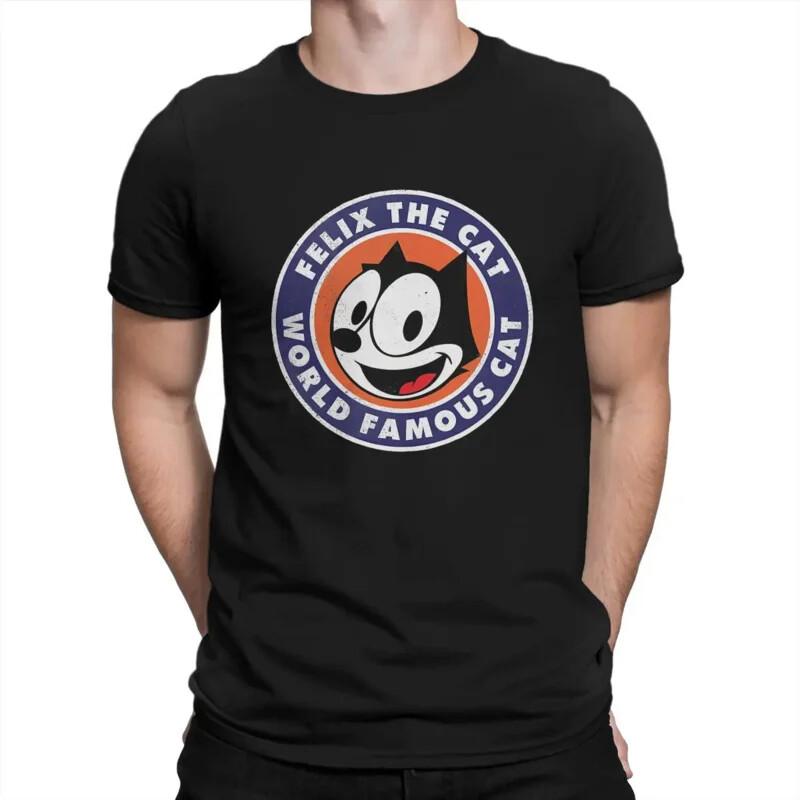 Creative Fun T-shirt men crewneck cotton t shirts f-a3the cat cartoon short Unisex T-Shirt XL