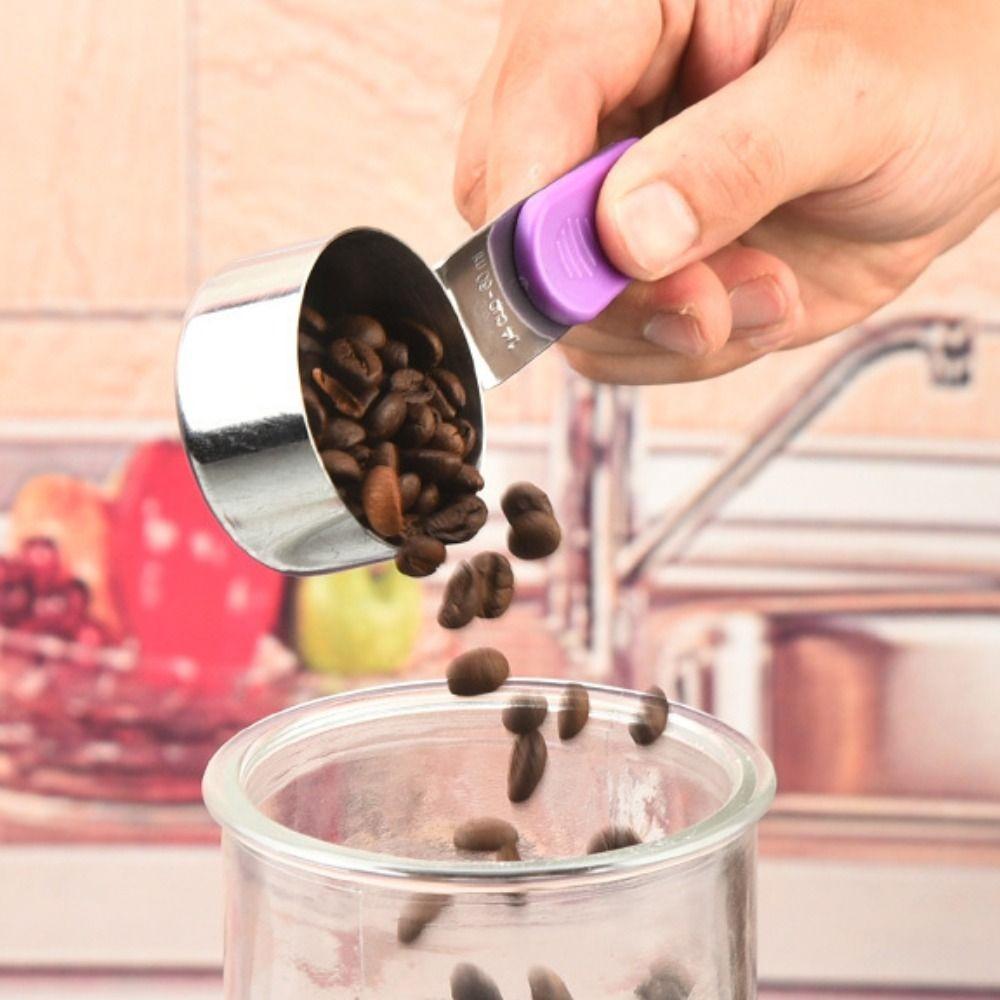 7 Piece/Set with Scale Stainless Steel Measuring Spoon Magnetic Handle Teaspoon Coffee Scoop  Grain