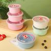 Ru Han Green 3-Piece Round Plastic Food Storage Bowl Set