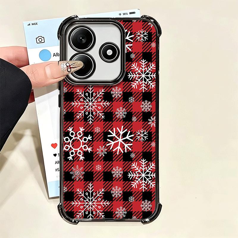 Snow Snowflake Winter Cold Plating Phone Case For Xiaomi Poco X5 X6 X7 X8 Pro Max F8 Ultra F7 M8 M7 M5S Redmi 15C 15 14C 13C 13