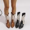 Autumn and Winter Fashion Paragraph Western CowboyHeel French Boots Fashion Trend Mid Top Boots