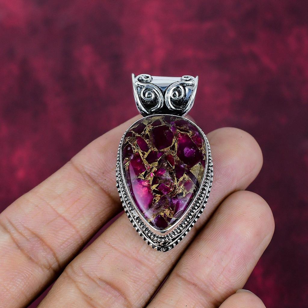Copper Tourmaline Handmade Gemstone Pendant, 925 Solid Sterling Silver Beautiful Pendant Jewelry