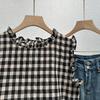 Women's French Retro Plaid Sleeveless Top - Summer Fashion with Ruffled Hem and Tie-Up Open Back