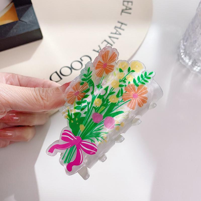 

Stunning Acrylic Double-sided Printed Hair Claw Clip Featuring Dolphin Design For Stylish Women Bouquet 8.4cm