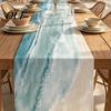 Modern Farmhouse Table Runner Summer Beach Runner, Ocean Wave Coastal Tropical Decoration for Home House Party Decor Theme