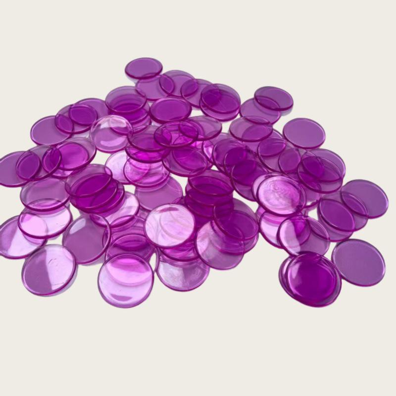 25mm Colored Transparent Plastic Math Chips for Kindergarten and Science Activities