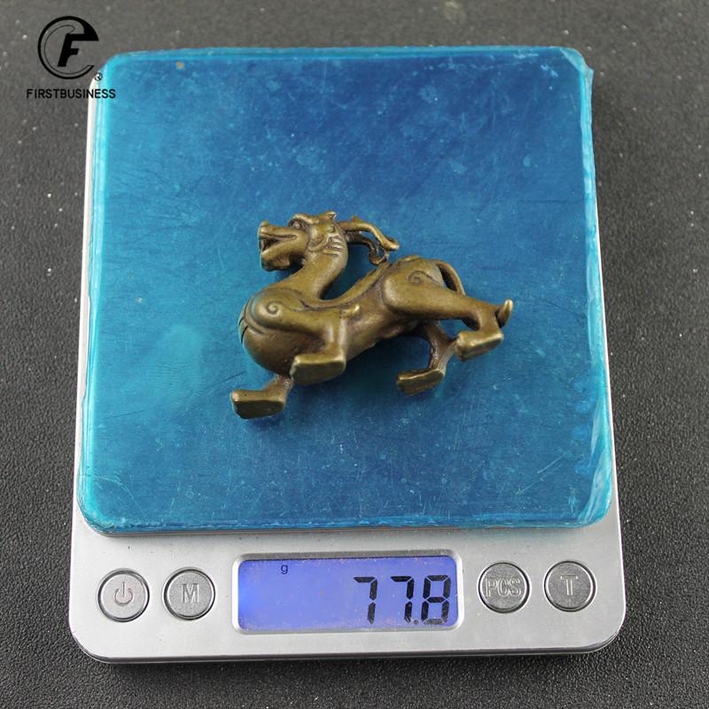 

Antique Bronze Chinese Mythical Beast Qi Lin Statue 1 Pcs Copper Animal Ornaments Lucky Home Feng Shui Living Room Decorations