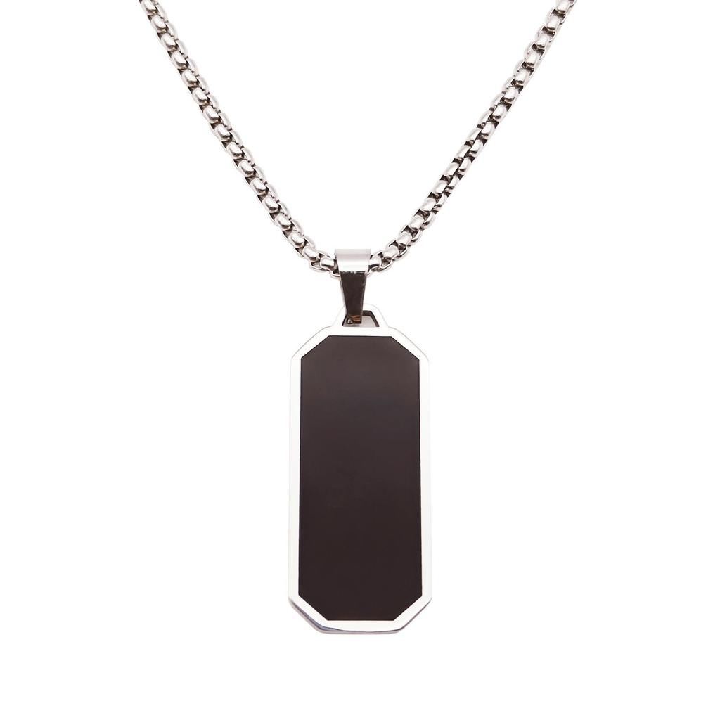 Tidal Black Titanium Steel Geometric Sweater Necklace - Unisex Hip Hop Accessory