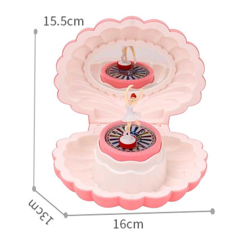 1Pc Shell Shaped Clockwork Musical Boxes Girls Dancing Ballerina Musical Box Christmas Birthday Jewelry Box Gifts Ornaments