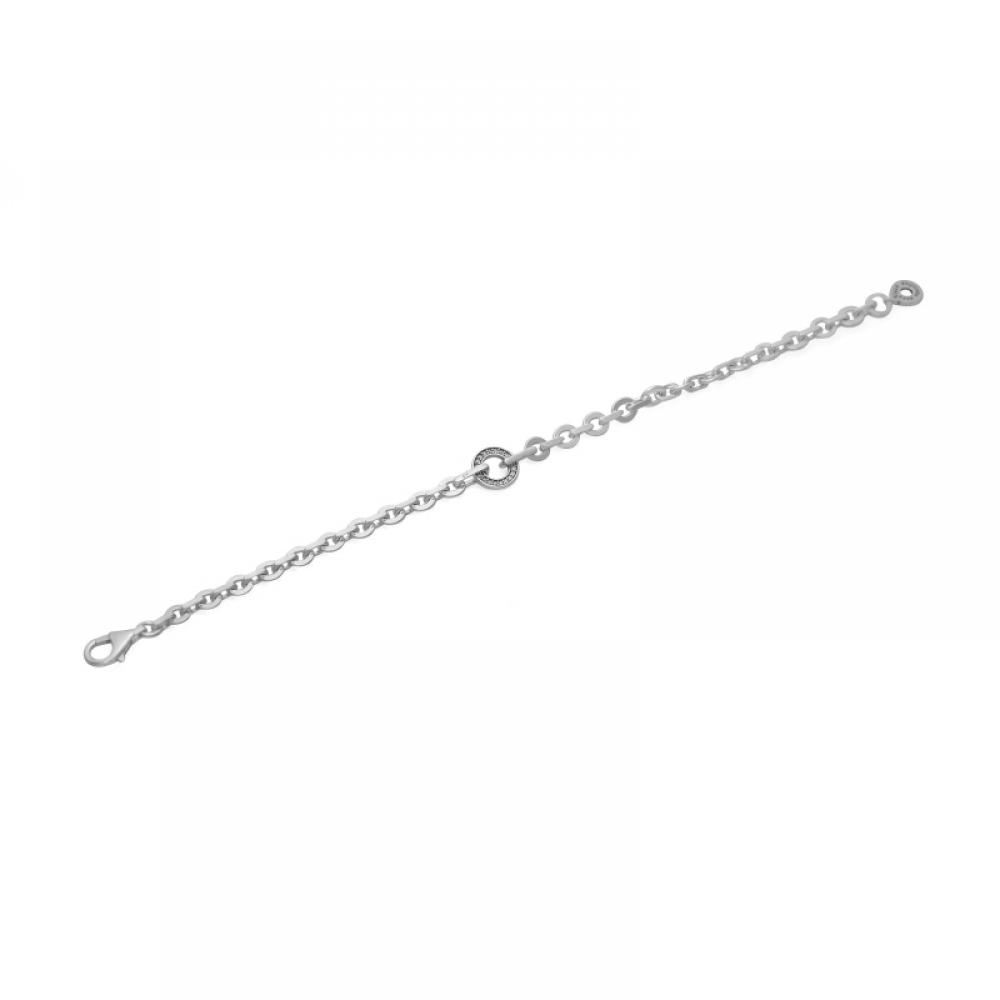 Pandora 592777c01 Signature Pav  Bold Chain Silver Bracelet