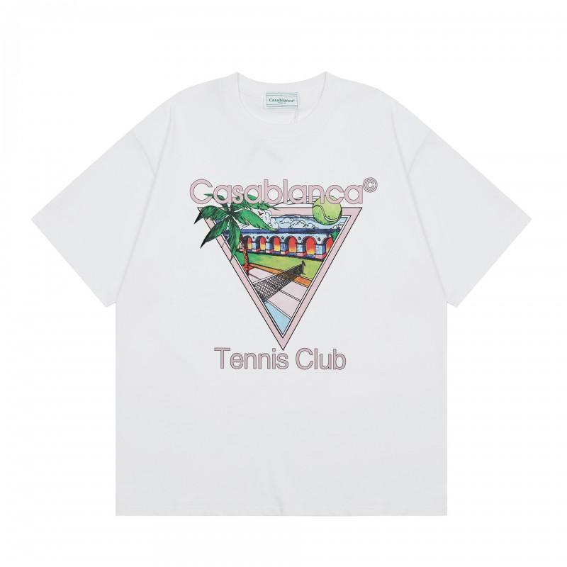Casablanca Short Sleeve T-Shirt Men Women 2025 Casual Cotton Tee Breathable Antibacterial Loose Fit