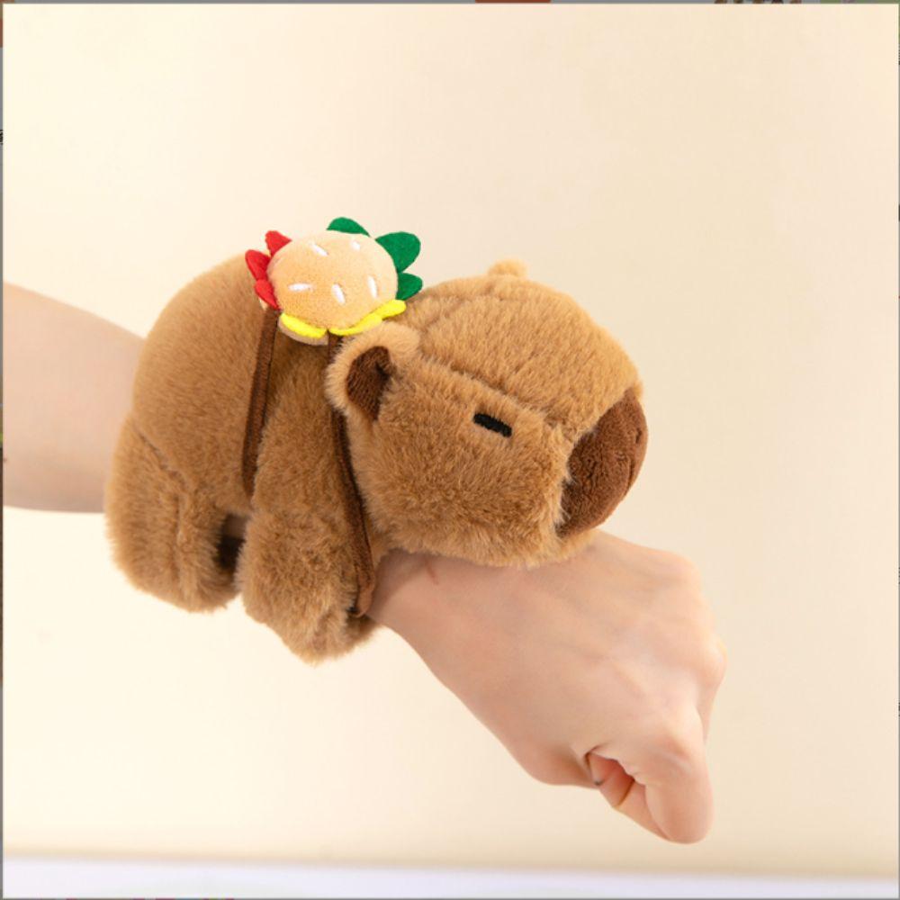 Plush Capybara Slap Wristband Stuffed Dolls Huggers Slap Toy Cute Interactive Toy  Kids Gift