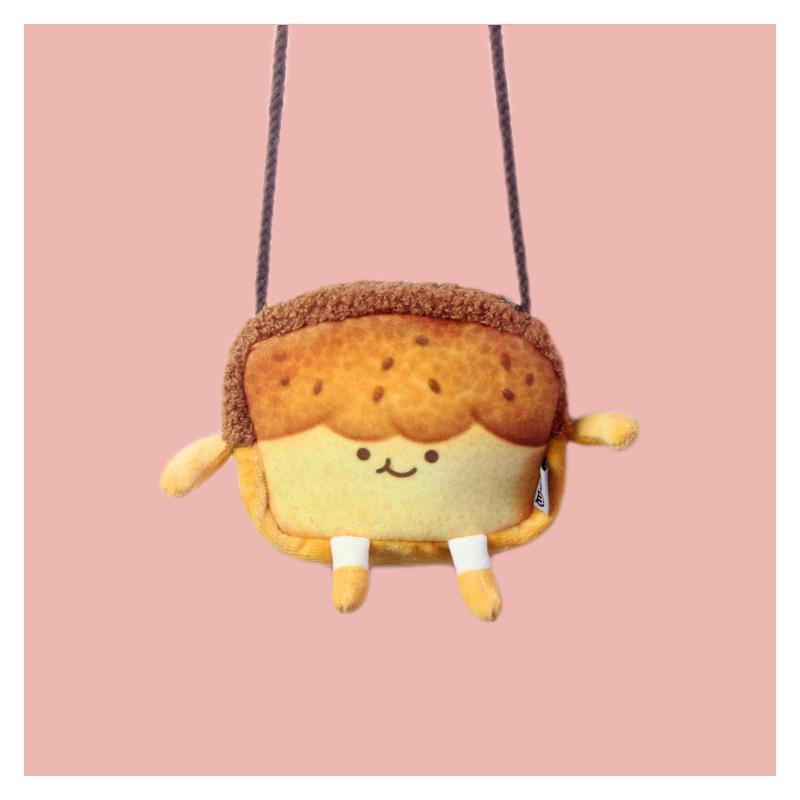 Creative Cartoon Toast Bread Crossbody Bag – Cute & Casual Shoulder Coin Purse for Students