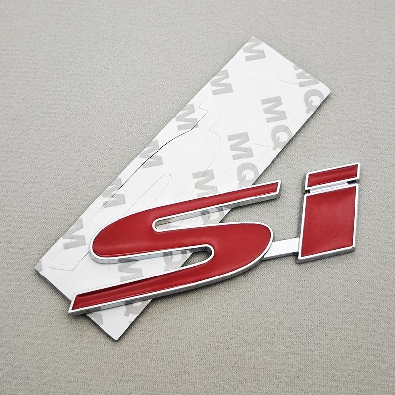 3D Metal Car Rear Trunk Fender Side Front Grille Logo Si Badge Si Emblem For Honda Civic Accord Jazz Si Sticker Accessories Aiq256