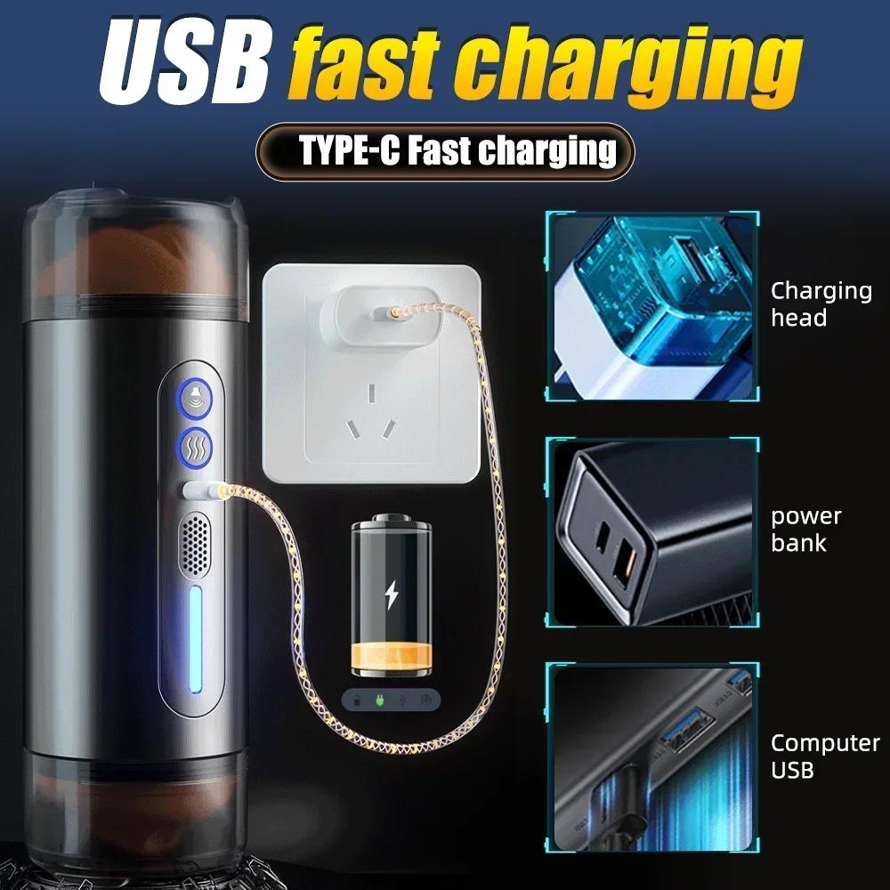 New Male Masturbator Toys Automatic Masturbation Cup For Men Deep Throat Realistic 18+ Oral Vagina Suction Blowjob Vibrating Sex Machine