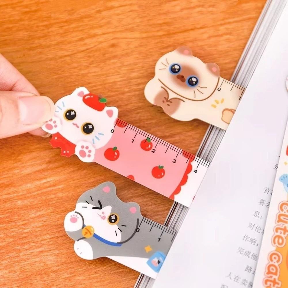 12cm Kawaii Stationery Ruler Kawaii Cute Design Magnetic Bookmark Ruler  for Students