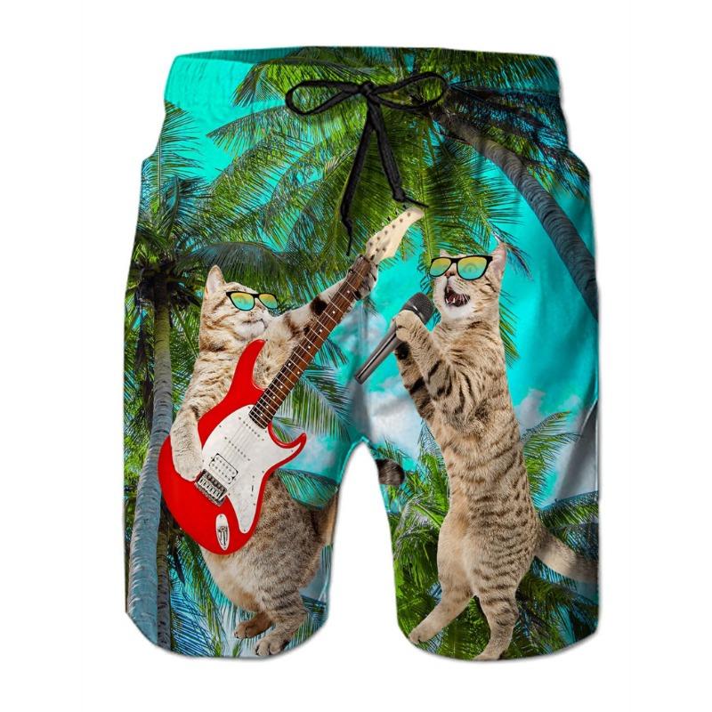 Summer Men's Lightweight Breathable 3D Printed Beach Shorts Summer Casual Swimwear for Outdoor Activities