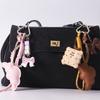 Cute Croissant Pendant Light Versatile High-quality Beaded Bag Accessory New Fashionable Simple Bow Shape Braided Rope Keychain