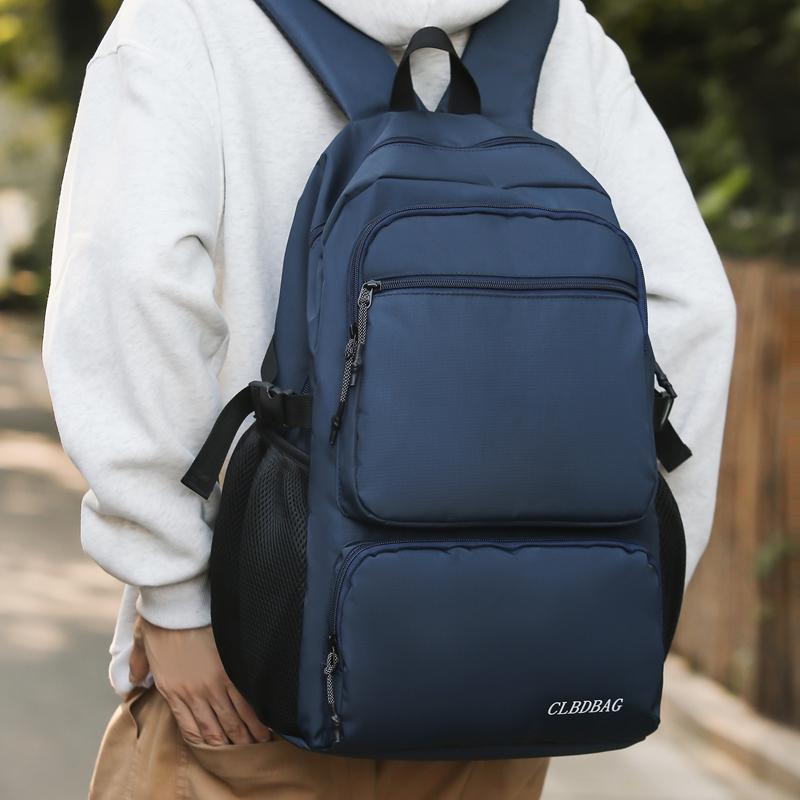 Plecak męski dla ucznia szkoły średniej Torba szkolna o dużej pojemności Plecak podróżny dla kobiet w jednolitym kolorze