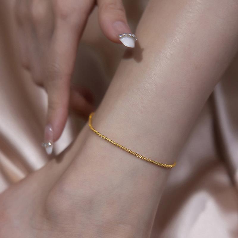 Minimalist Shiny Chains Anklets For Women Girls Friend Foot Jewelry Leg Barefoot